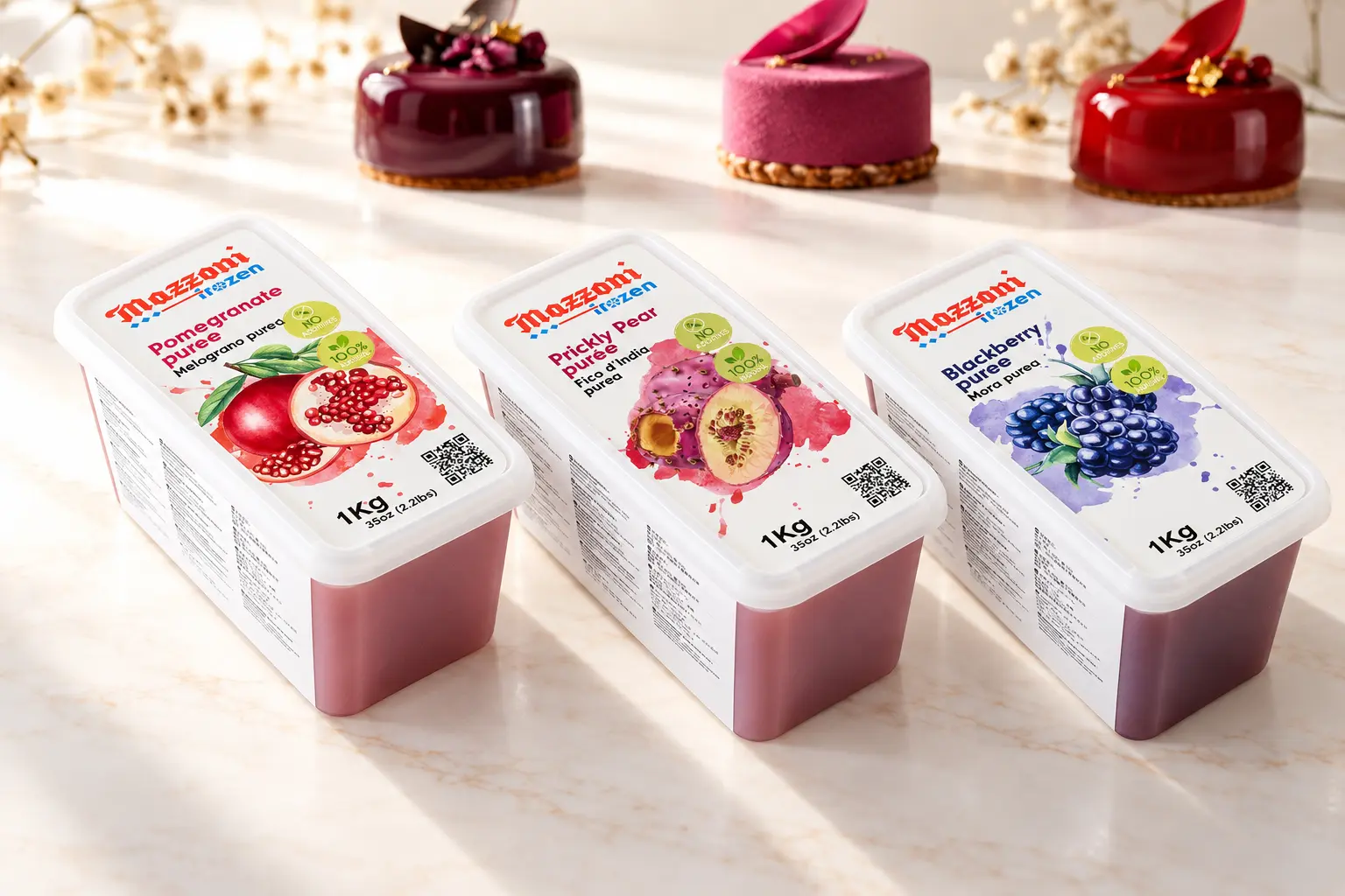 Purea di Frutta Autunnale: Mora, Fico d’India e Melograno in Pasticceria